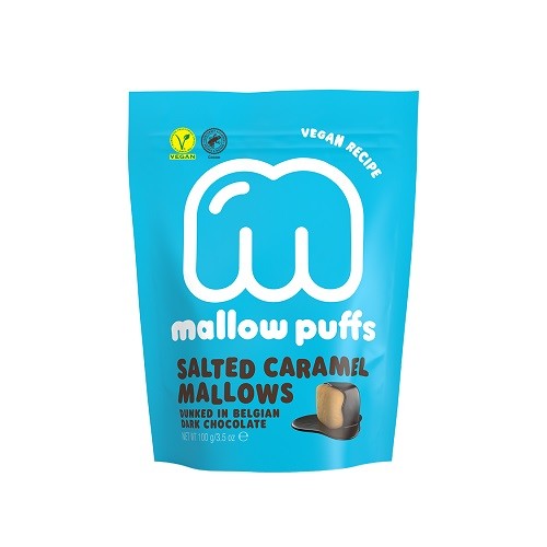 Mallow Puffs Marshmallows mit gesalzenem Karamell und Zartbitterschokolade