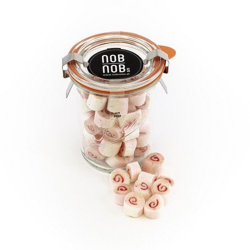 NOBNOBs Erdbeer-Rosa-Pfeffer 90g im Glas / Bonbons Naschkiste