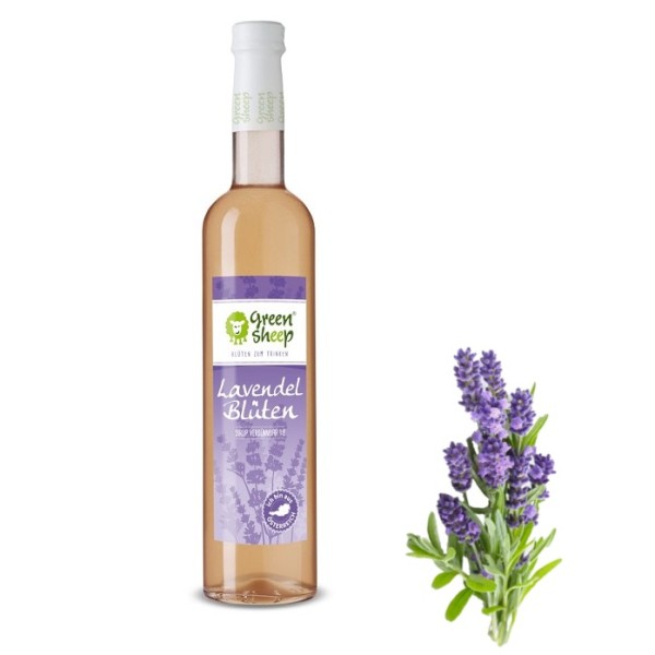Bio Lavendelblüten Sirup Trinkgenuss Erfrischungsgetränk zum Mischen von Green Sheep 500ml
