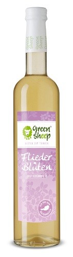 Green Sheep BIO Fliederblüten Sirup , Fliedersaft 500 ml Flasche Rein Biologisch aus Österreich